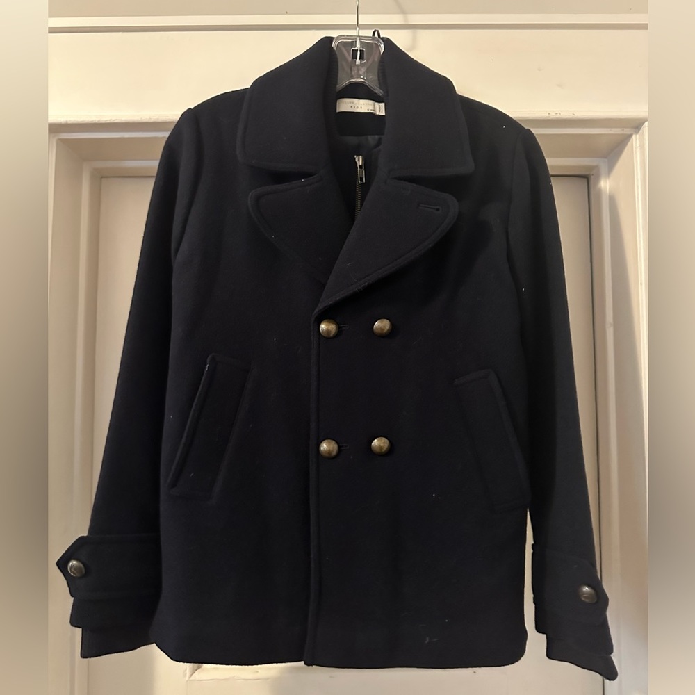 Stella McCartney Kids Navy Wool Pea Coat Bomber Jacket